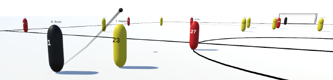 Screenshot inside 3D viewer with a kick by Manuel Neuer