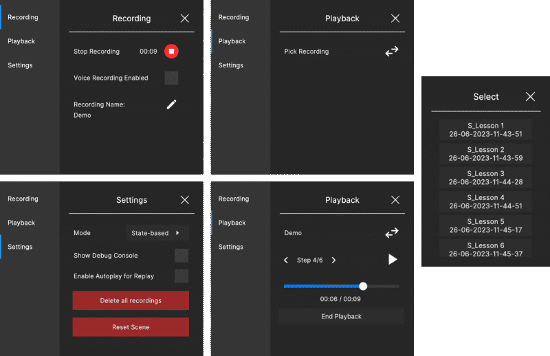 Recording UI of AtlasRecorder