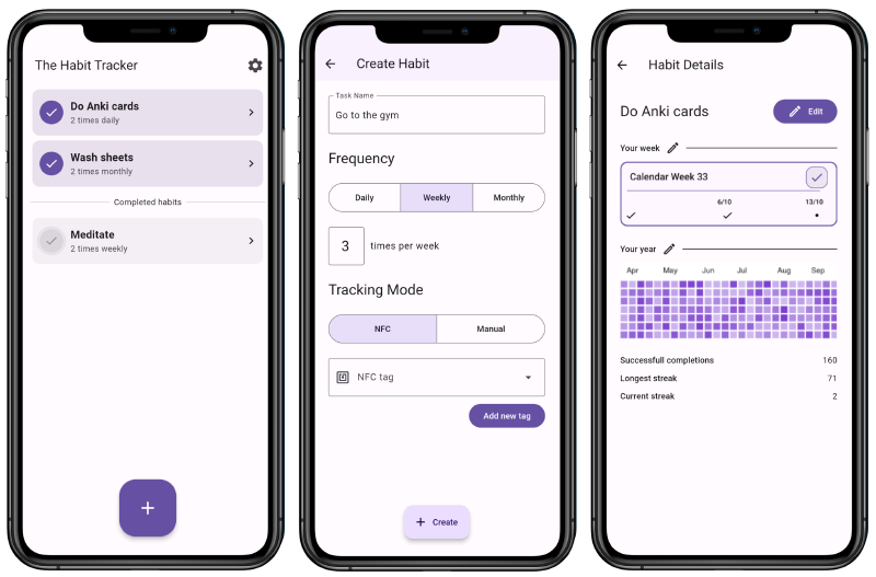 Some screenshots of our final app, built with Flutter